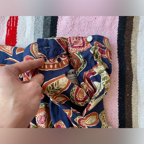 Vintage flowy lightweight folksy print midi skirt - Picture 9 of 14